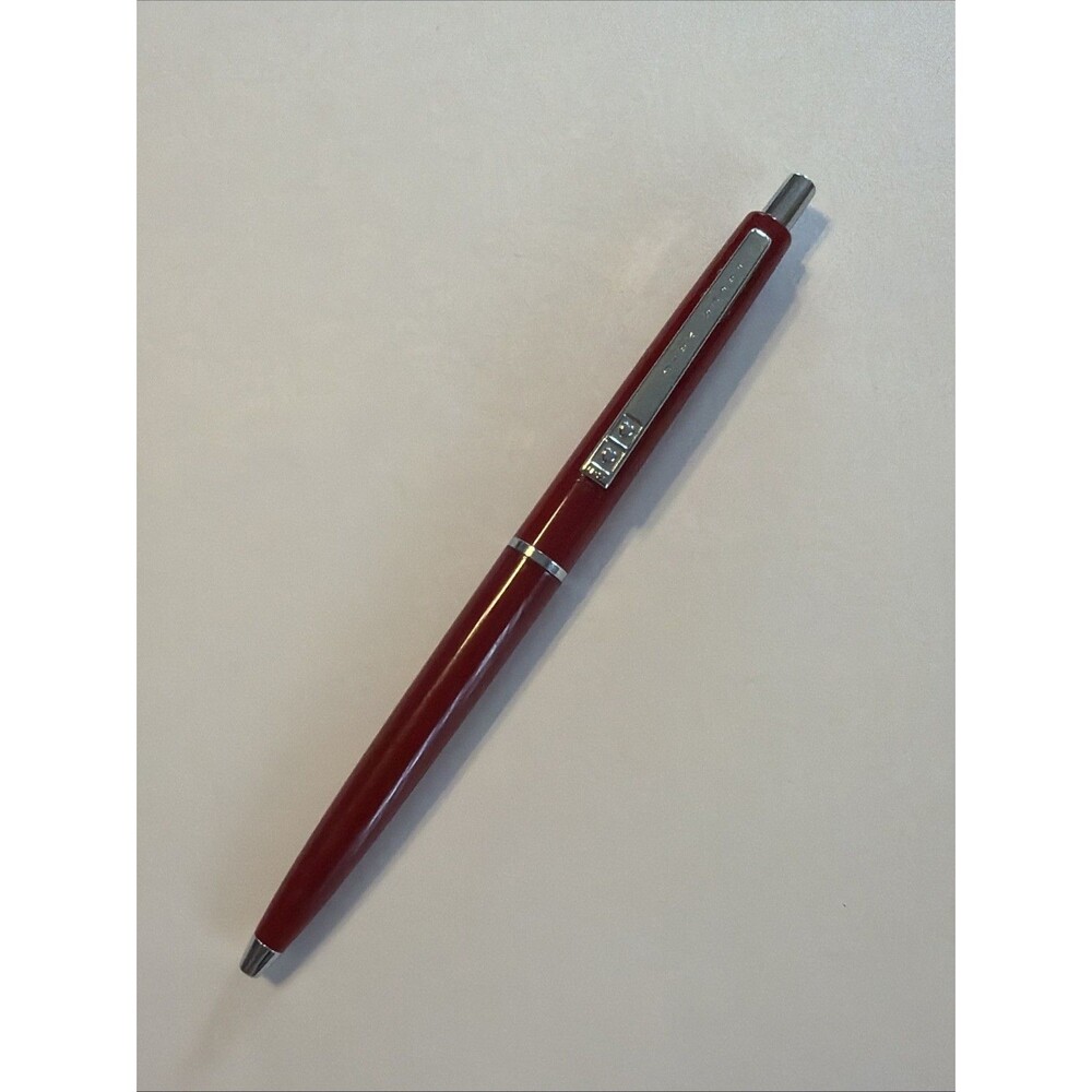 Vintage Paper Mate Double Heart Pen Profile Slim Ballpoint Red Burgundy USA